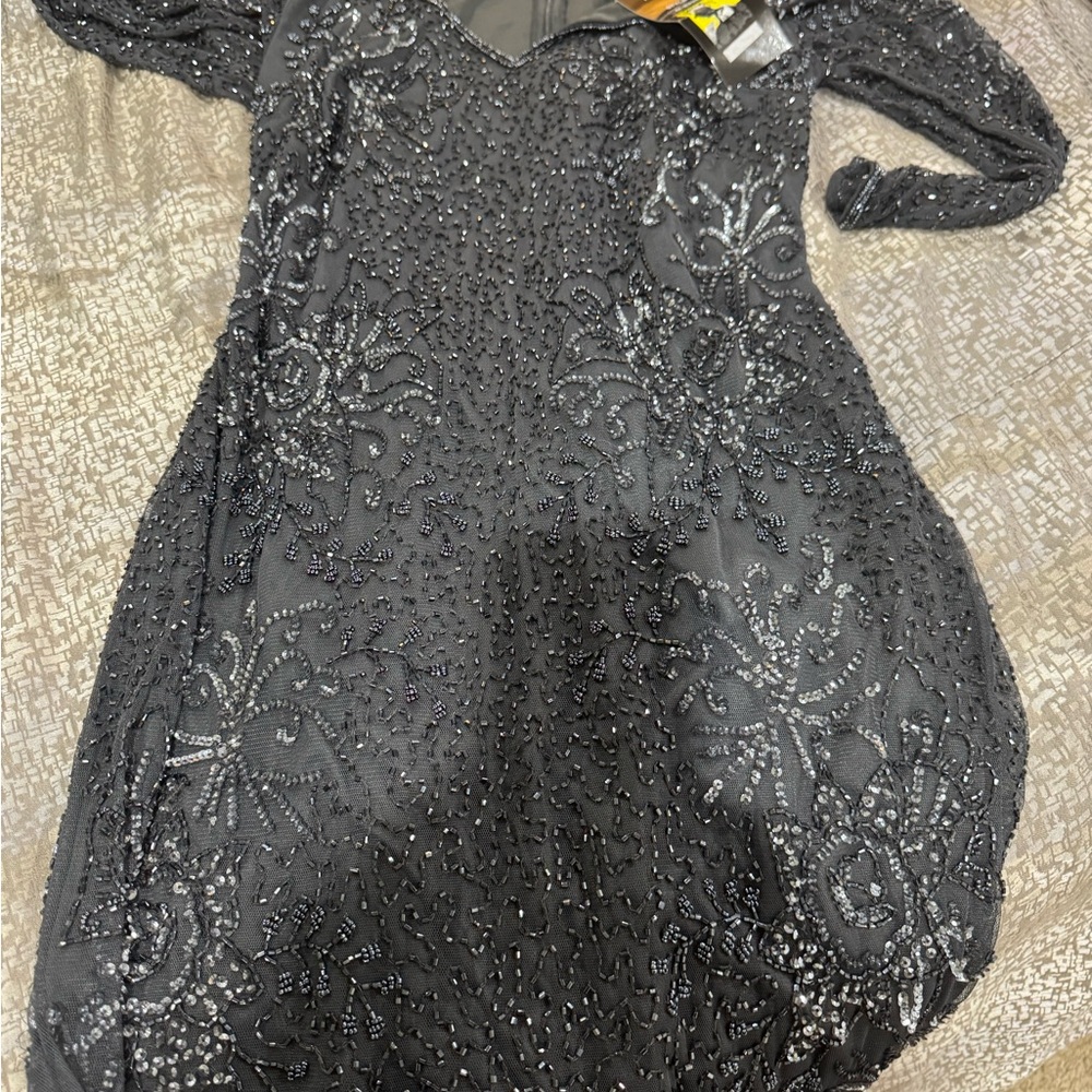 Elegant Black Beaded Dress